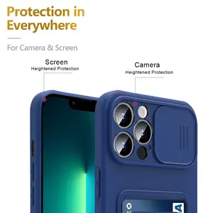 Capa de proteção resistente dupla camada à prova de choque porta-cartões escondida carteira para o telefone para o iPhone 12 13 14 15 Pro max Plus