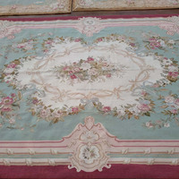 6x9 Light Color Hand Knotted Wool Aubusson Rugs French Chinese Made by Hand for Bedroom Living Room