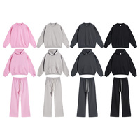 Vente en gros : Sweats à capuche streetwear en molleton bouclette pour l'automne, grammage lourd 430 g/m², mélange coton et polyester, coupe ample, col rond décontracté