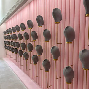 Porte-perruque en or personnalisé affiche tête de mannequin <span class=keywords><strong>chauve</strong></span> velours humain doré montage mural tête de mannequin <span class=keywords><strong>pour</strong></span> bonnets de perruque présentoir de <span class=keywords><strong>cheveux</strong></span> - Product Image 1