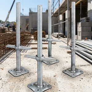 Étaux de nivellement réglables de 18 pouces, étaux à vis creux pour échafaudage avec plaque de base, pour échafaudage de type Baker - Product Image 1