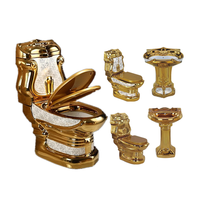 WC de luxe doré de qualité supérieure, production d'usine, à poser au sol, sanitaire, WC en deux pièces pour salle de bain