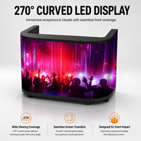 Pupitre de DJ incurvé avec écran LED, support de table, écran vidéo LED portable, écran d'affichage vidéo LED pour cabine DJ