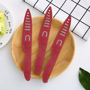 Stainless Steel Portable Red Fruit Knife With Sheath Multi Purpose Kitchen Knife Blade Length Up To 3.9in Matte Finish - Product Image 1