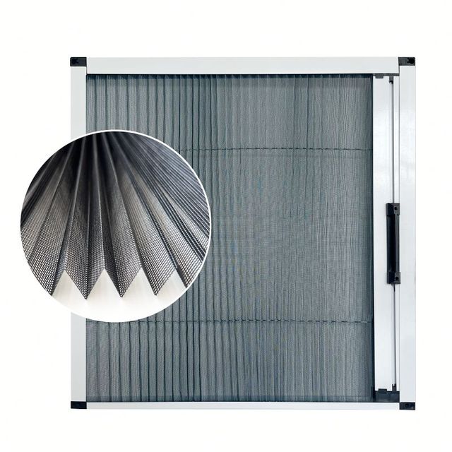 Modern Design 30mm Sliding Screen Door Retractable Aluminum Mosquito Net With Detachable Pleated Mesh & Fixed Screen