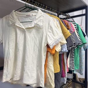 Vente en gros de t-shirts en coton d'occasion pour femmes, amples et confortables, vente directe d'usine, Ukay pour femmes, vêtements usagés élégants - Product Image 5