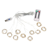 Guirlande lumineuse LED 8 modes effet ciel étoilé rose pour décorations de Noël, chambre, extérieur, fête, mariage, jardin
