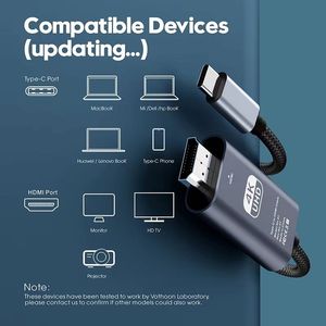 <b>USB</b>-C to HDTV 4K 30Hz HD Cable 2M Thunderbolt 3 Converter for Laptop Pro Air Galaxy Phone 16 15 Surface HDTV Video Cable for TV - Product Image 5