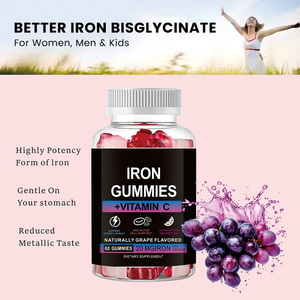 Integratore di Ferro OEM ODM per Adulti - Caramelle Gommose al Ferro ad Alta Potenza 18mg con Vitamina C, Supporto Energetico e per il Sangue, Miglioramento della Densità Ossea, Vegano, Non-OGM - Product Image 4