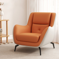 Canapé individuel confortable de luxe léger, fauteuil de salon en cuir pour petit appartement, chambre à coucher, détente à domicile
