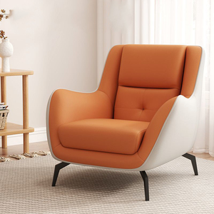 Comfortable Light Luxury <strong>Single</strong> Sofa Casual Small Apartment Bedroom Leather Lounge Leisure Living Room Home <strong>Arm</strong> Sofa <strong>Chair</strong> - Product Image 5