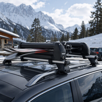 Nouveau porte-skis de toit JIAPIN robuste et verrouillable - porte-snowboard en alliage d'aluminium antivol, installation rapide sans perçage pour SUV