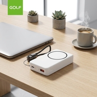 Batterie externe sans fil mini 10000 mAh avec câble intégré, personnalisable OEM, prix de gros, charge rapide PD 20W, magnétique