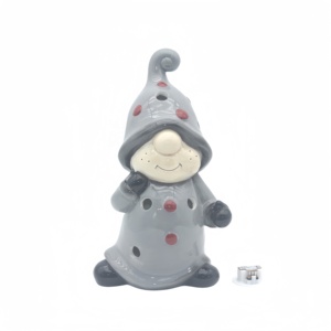 Offre Spéciale intérieur décoration de noël <span class=keywords><strong>elfe</strong></span> éclairé par LED en céramique père noël et lourd dolomite gnome fournitures de vacances de noël - Product Image 5