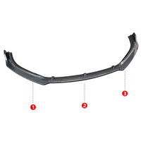 Spoiler Depan Baru, Lip Splitter Bumper Depan Plastik 3 PCS untuk Mazda 6