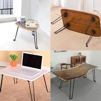 Pieds de table pliants en métal noir pour meubles de maison DIY, pieds en fer robustes pour table basse, bureau d'ordinateur portable ou mini-ordinateur