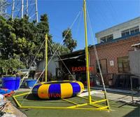 EASYFUN Trampoline gonflable à bungee pour 4 personnes avec machine de contrôle amovible, château gonflable pour divertissement en plein air