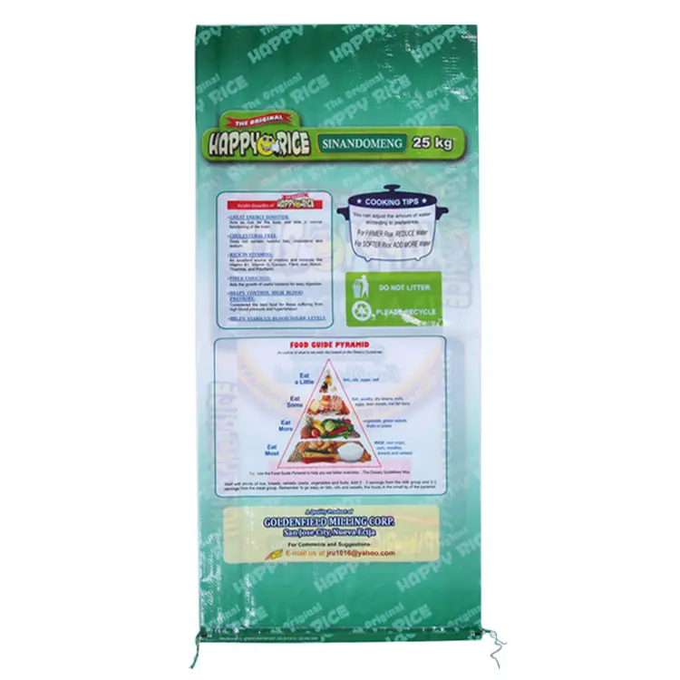 Bolsa de embalaje de arroz personalizada al por mayor, 5KG, 10KG, 25KG, 50KG, paquete de harina para el mercado filipino