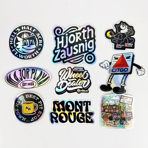Individuelle Selbstklebende Logo-Etiketten Gestanzte Vinyl-Aufkleber Druck Holographische Glitzer-Sticker - Product Image 5