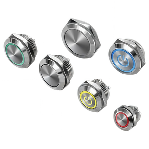Ultra Thin Momentary Metal <b>Push</b> <b>Button</b> <b>Switch</b> 12mm 16mm 19mm 22mm Flat Head Non-Illuminated Panel Mount <b>Button</b> <b>Switch</b> - Product Image 1