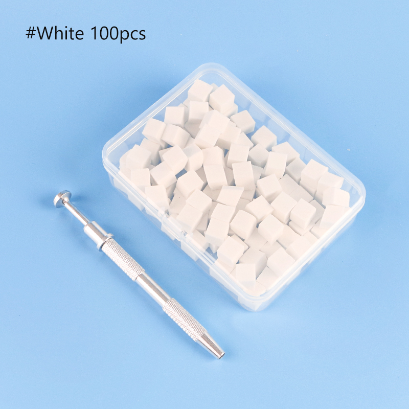 Pince éponge + 100 éponges blanches