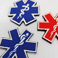 Parches Bordados PARAMEDIC Life Star Snake Battle para Ropa, de Mezclilla Ecológica Resistente a la Decoloración, con Encaje y Cierre de Gancho y Bucle
