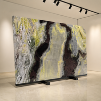 Grande dalle de marbre vert rêve naturel poli pour le comptoir de réception d'hôtel, le revêtement mural, le revêtement de sol et les carreaux