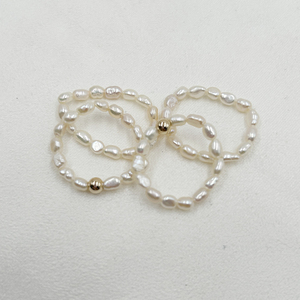 Anillo de Perlas de Agua Dulce Barrocas AA de Alta Calidad de 3-4 mm, Hecho a Mano, Chapado en Oro de 14K, Resistente al Agua, Longitud 5.5/<span class=keywords><strong>6</strong></span> cm, Moda Superior para Mujer - Product Image 4