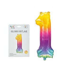 Palloncino decorativo in alluminio colorato numero 1 con palloncino Mylar per la laurea cinese capodanno natale feste di capodanno 100 pz - Product Image 2