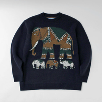 Pull tricoté ODM à motif animalier vibrant pour homme, col rond doux et chaud, décontracté pour l'hiver