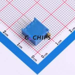 Resistencia Ajustable/Potenciómetro 3296W-1-204, Componente de Orificio Pasante (THT)-3P, 9.5x4.9mm, Resistencia de 200kOhm, 10%, 500mW, 250ppm ℃ - Product Image 2