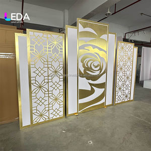 Leda ของตกแต่งงานแต่งงานใหม่การตัด3D หรูหราอาคารกุหลาบดีไซน์ด้านหลังตกของตกแต่งผนังฉากหลังเวทีแต่งงาน - Product Image 3