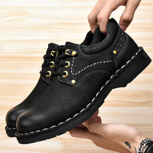Zapatos <span class=keywords><strong>Oxford</strong></span> de Hombre con Cordones, de Cuero Genuino de Primera Capa, Casuales de Oficina, Antideslizantes, Resistentes al Desgaste, con Suela de Goma Retro para Trabajo - Product Image 2