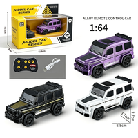 Voiture RC de drift en alliage 1:64 avec lumières LED, vitesse réglable, mini voiture télécommandée en métal pour enfants, jeu de bureau, vente en gros