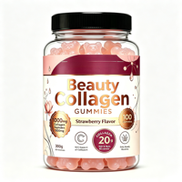 Gummies de Collagène Beauté 100 Gummies Saveur Fraise Peptides de Collagène Hydrolysés Complément Masticable pour Femmes