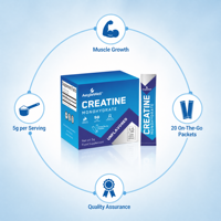 Aeglewell Créatine Monohydrate en Poudre de Haute Qualité Poudre de Créatine Pure Sans Arôme Emballage en Sachet