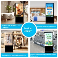 Écran publicitaire vertical LCD HD 43/55 pouces, écran tactile infrarouge/capacitif Android, verre trempé, affichage sur pied