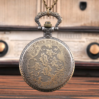 Montre de poche à quartz steampunk antique, style rétro, avec chaîne et pendentif, meilleur cadeau pour hommes et femmes