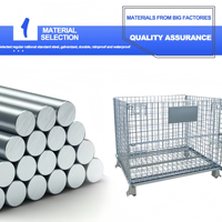 Caisse de palette empilable en acier au carbone robuste pour centre de distribution logistique, gain de place, personnalisable