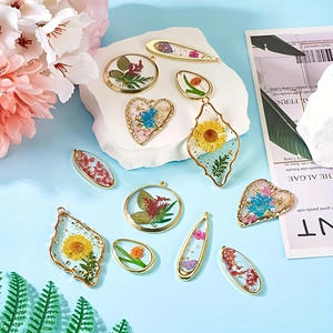 100% เครื่องประดับทำด้วยมือขอบอัลลอยด์ทำจากฟอยล์สีทองวัสดุต่างหูรูปสี่เหลี่ยมขนมเปียกปูนรูปทรงเรขาคณิตหัวใจผิดปกติ - Product Image 3