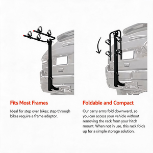 Portabici da gancio traino in acciaio per 2 <span class=keywords><strong>bici</strong></span>, pieghevole, con sistema anti-oscillazione, capacità 70 libbre, per ricevitore da 2 pollici, Classe III IV, per SUV e camion - Product Image 4