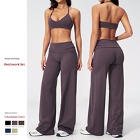 Ensemble de sport respirant et moulant pour le fitness, le running et le yoga, avec soutien-gorge de sport rehausseur de dos et haut décontracté à effet galbant