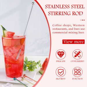 Bâtonnets mélangeurs réutilisables en acier inoxydable, agitateurs métalliques pour cocktails, <span class=keywords><strong>café</strong></span>, boissons, cuillères à mélanger - Product Image 3