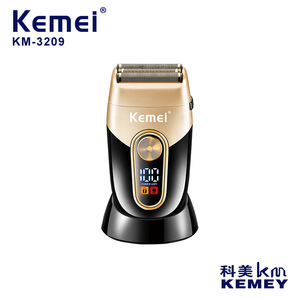 เครื่องโกนหนวดไฟฟ้า Kemei Km-3209 ใบมีดคู่ ชาร์จไฟได้ ชาร์จผ่าน USB สำหรับผู้ชาย สีดำ - Product Image 2