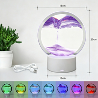Lampe de chevet LED RGB en fibre de verre, alimentée par USB, à intensité variable, effet sable mouvant 3D moderne, lampe sur pied avec commande tactile pour salon