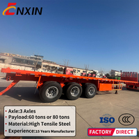 Semi-remorque plateau 2, 3 ou 4 essieux 40FT 45FT en acier T700 pour transport de conteneurs – Fournisseur chinois