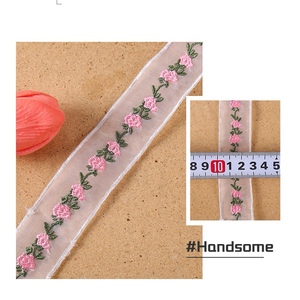 Fil de <span class=keywords><strong>verre</strong></span> brodé petits vêtements floraux tissus textiles de maison bijoux décoratifs épingles à cheveux nœuds papillon passementerie dentelle - Product Image 2