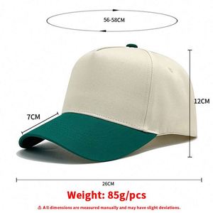Gorra de Béisbol Unisex de 5 Paneles, 100% Algodón, con Decoración de Perlas y Visera Curva, Personalizable con Logotipo, 5 Piezas, Bloques de Color, Protección Solar, Novedad 2026 - Product Image 3