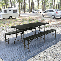 Banc de pique-nique pliable au design moderne de 6 pieds, facile à transporter, banc pliant extérieur en deux pour hôtels, hôpitaux ou campings