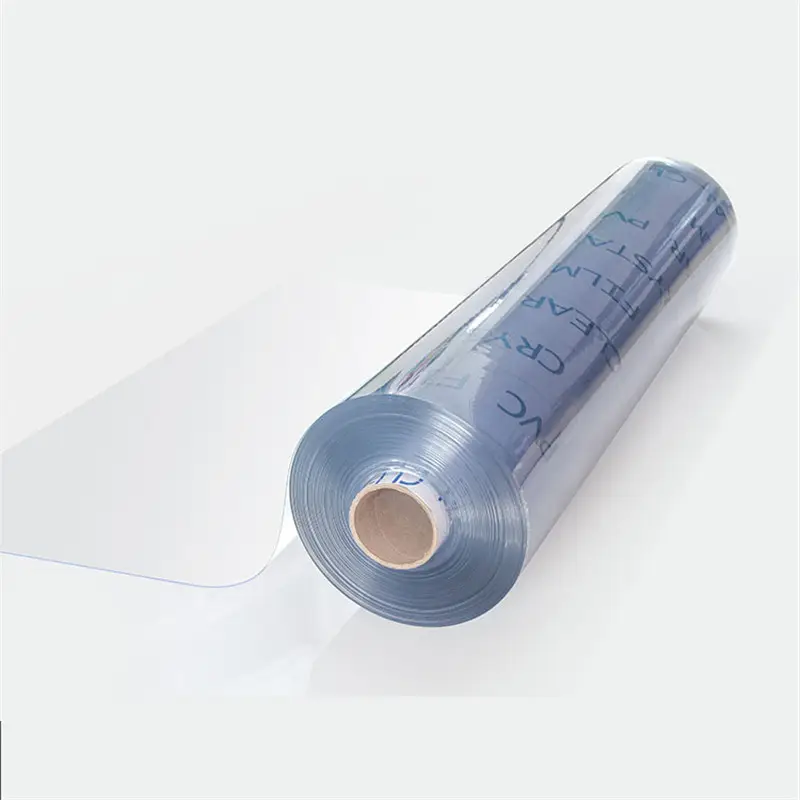 Fabricantes de películas rígidas de Pvc HSQY 0,06mm 0,08mm Película de PVC súper transparente para impermeables o materiales de bolsas